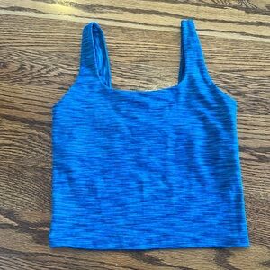 Outdoor Voices Blue Striped Pattern Cropped Top With Built In Bra Size Small
